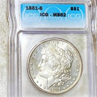 1881-S Morgan Silver Dollar ICG - MS62