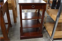 Bombay Side Table With Shelves & Drawer