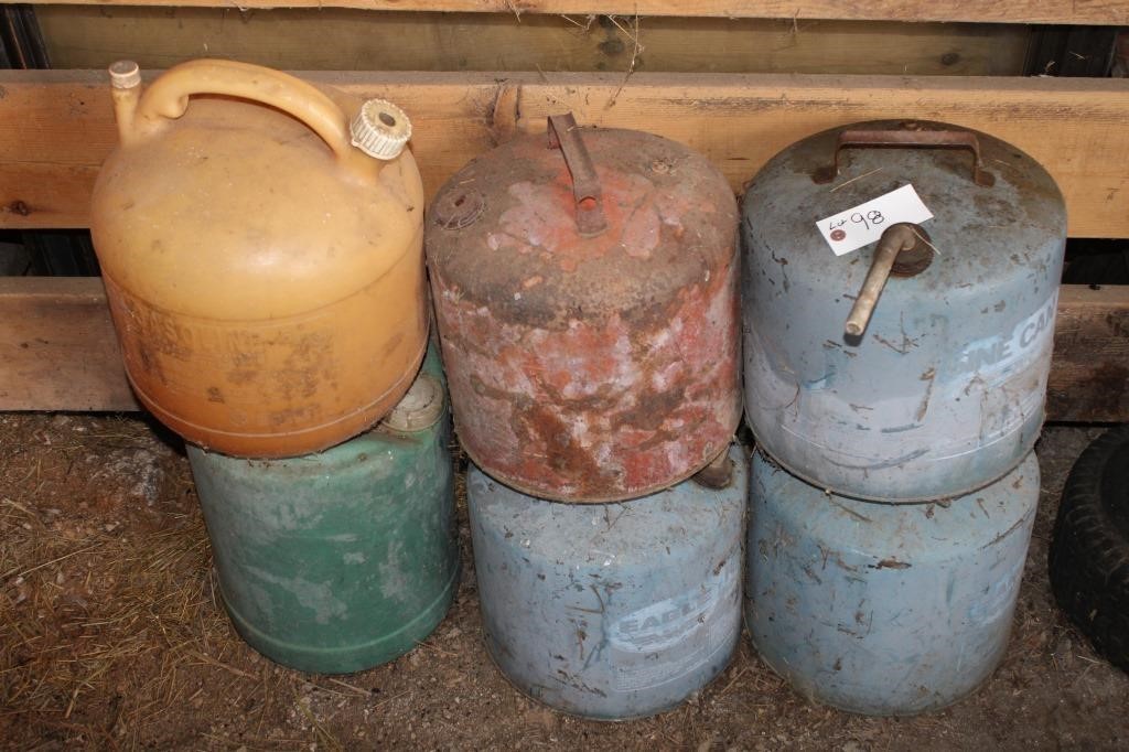 (6) Assorted Gas Cans