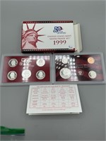 Silver 1999 US Mint Proof Nine Coin Set