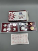 Silver 2001 US Mint Proof Ten Coin Set