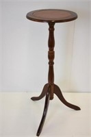 MAHOGANY LEATHER TOP WINE STAND- 29" HIGH