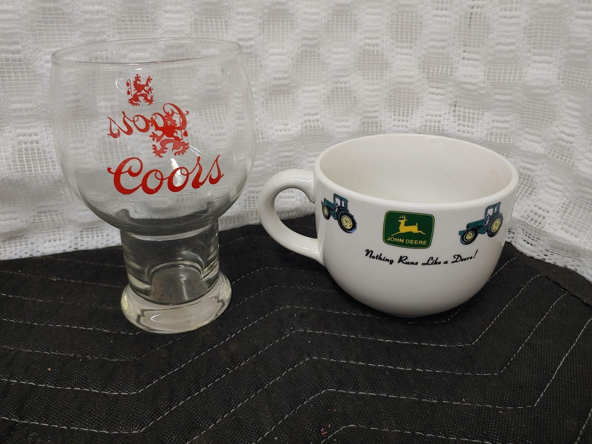 John Deere Soup/coffee Cup & Vintage Coors Goblet