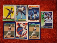 Lot of 7 Nolan Ryan Baseball Cards