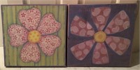 2 CANVAS FLOWER PRINTS