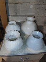 4 Milk Glass Globes