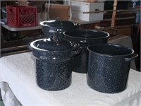 Vintage Graniteware Pasta Cookers - lot of 2
