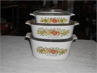 Vintage Corning Ware Spice of Life Ovenware w/