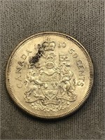 1960 CANADA SILVER ¢50 COIN