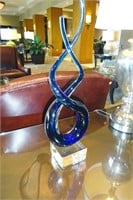 Blue Swirl Glass Sculpture