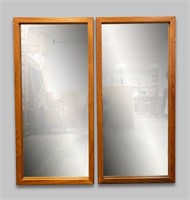 PAIR OF MID CENTURY TEAK WALL MIRRORS