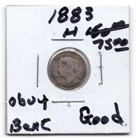 1883 H Canada 5 Cents Obv 4