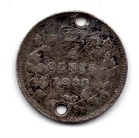 1889 Canada 5 Cent Silver Coin