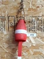 Red and white wood water buoy