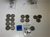 17 Jefferson Nickels 1940's see pic