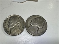 Ten Jefferson Nickels 1930's, 1943's,