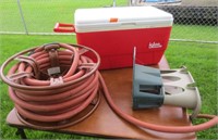 Cooler, hose & hose holder