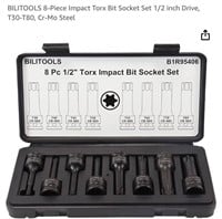 BILITOOLS 8-Piece Impact Torx Bit Socket Set