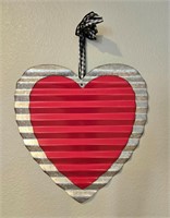 Galvanized Metal Hanging Heart Decor