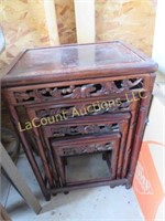 4 vintage ornate nesting tables