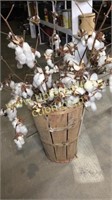Garden basket with cotton arrangement