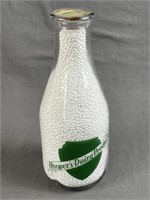 Hooper's Dairy Silk Screen Quart Milk Bottle