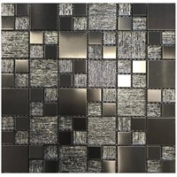 Gunmetal Luxe 11.81x11.81 Mosaic Wall Tile
