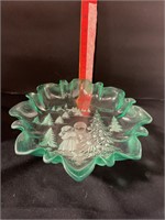 Green glass decorative bowl