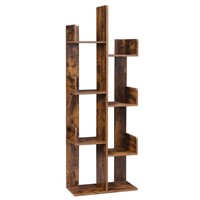 VASAGLE Bookcase, Tree-Shaped Bookshelf with 8