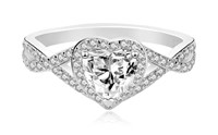 925S 0.8ct Moissanite Diamond Heart Ring
