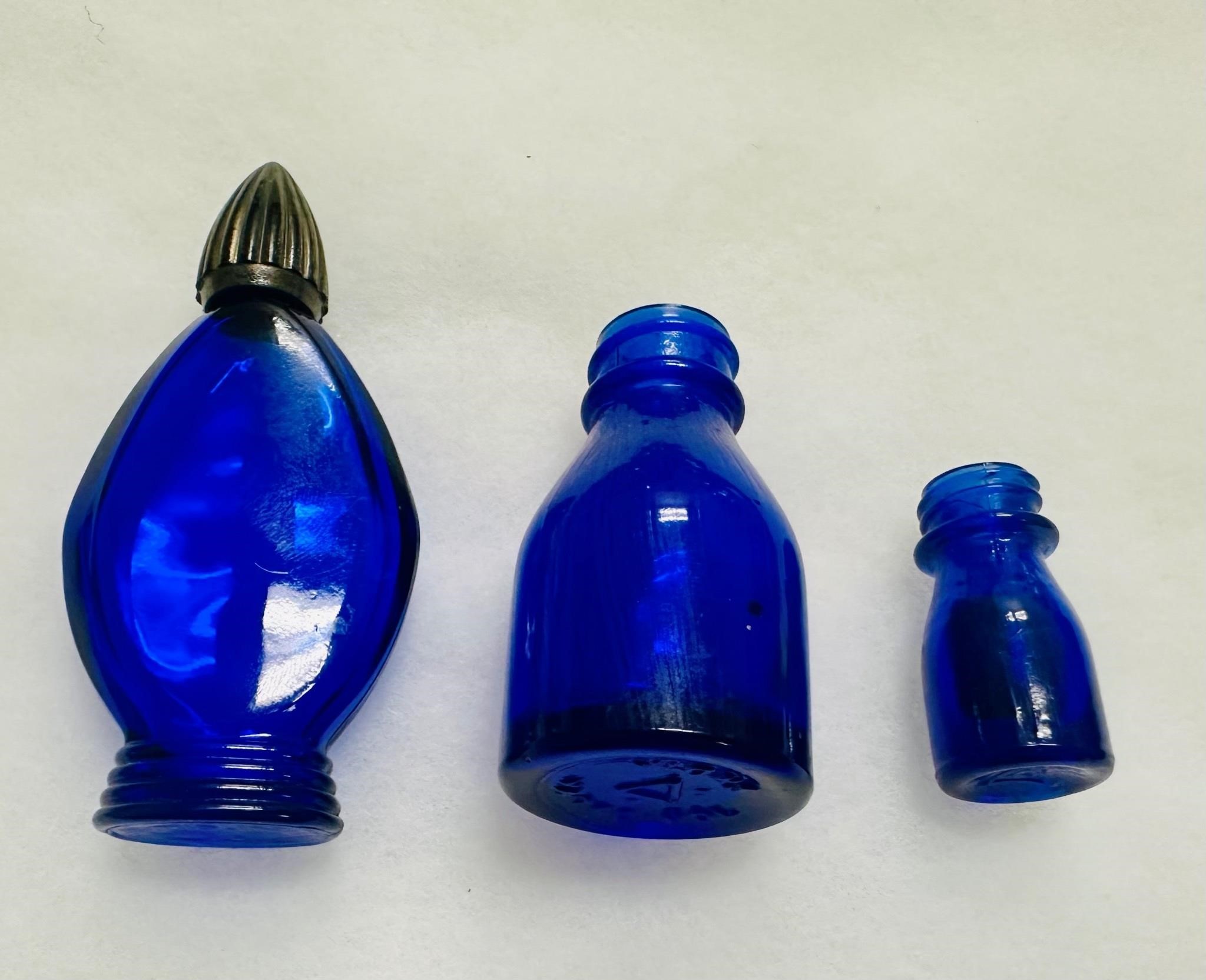 Vintage Cobalt blue mini jars