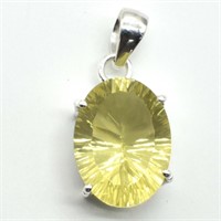 $260 Silver Lemon Quartz(13.7ct) Ring