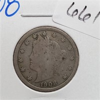 1908 V-Nickel 5 Cents