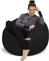 Sofa Sack Bean Bag Chair Cover, 3 Foot, Black