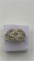 Sterling Yellow Stone Ring Size 9.5