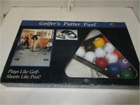 Golfers putter pool, pool gamew/golf balls