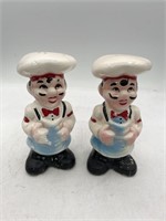 Vintage Set Of Ceramic Italian Chefs Salt and