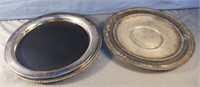 3 vintage silver plated serving trays