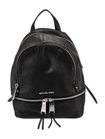 Michael Kors Black Leather Gold-tone Cls Backpack