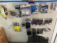 Assorted spot mirrors, trailer connectors& straps