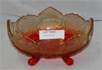AMBERINA STYLE FOOTED DECORATIVE BOWL