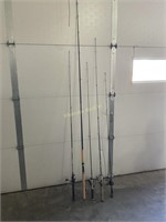 2 piece 8 foot Muskie rod , 3 spinning rods 6- 6