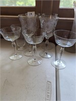 Vintage 1960s? Etched stemware glassware