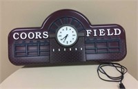 Coors Field Clock Lighted Sign