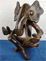 African Carved Elephant Man Figurine