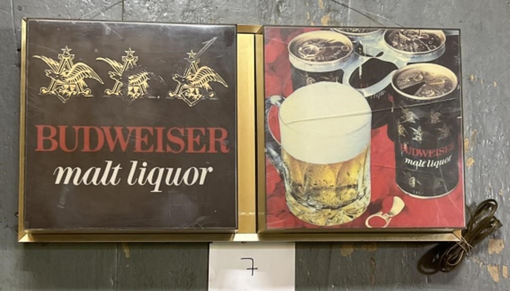 Vintage Budweiser Malt Liquor Lighted Beer Sign
