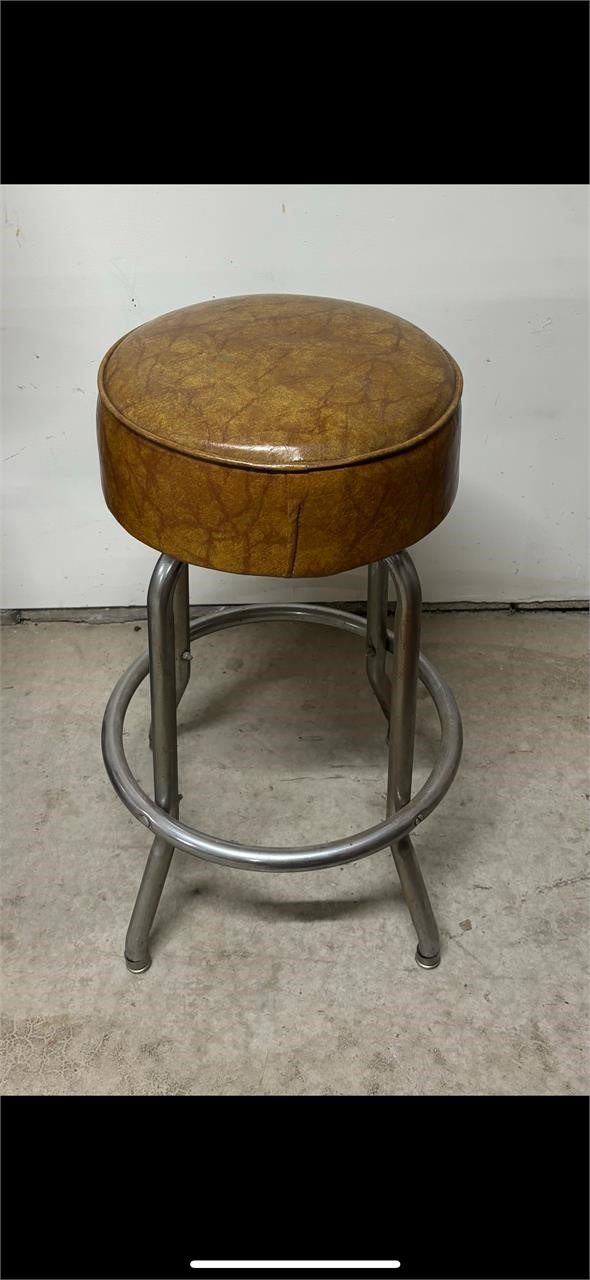 Brown Faux Leather Barstool