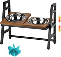 B1423  Elevated Dog Bowl Set, Adjustable Heights