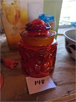 Red Glass Canister