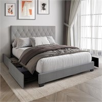 HH71897 HH985 King Platform Bed w/ Storage Drawers